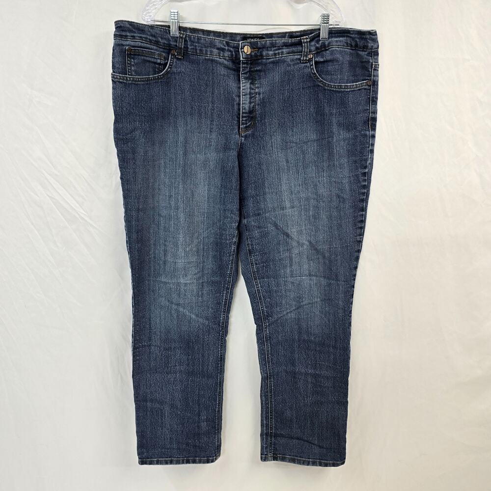 Jones New York Lexington Straight Classic Stretch Jeans Women's 22W Blue